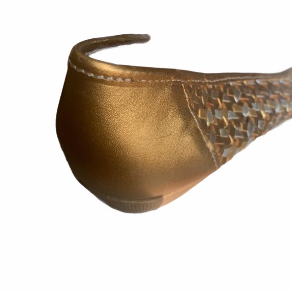 Vintage Cobbie Silver & Gold Metallic Weave Shoes - Picture 4 of 7